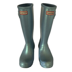 Hunter Rain Boots Original  Nebula Blue Iridescent Size 5B/6G (EU 37) Womens 6